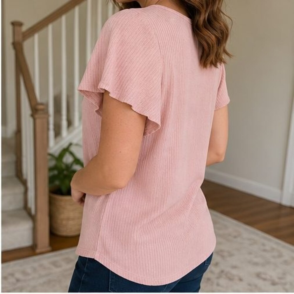 Blush Ruffle Blouse - Picture 3 of 6
